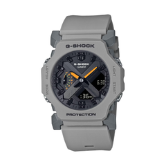 Gray G-Shock watch on a white background