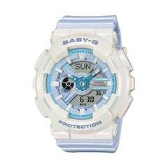 Baby-G watch with white and light blue strap on a white background