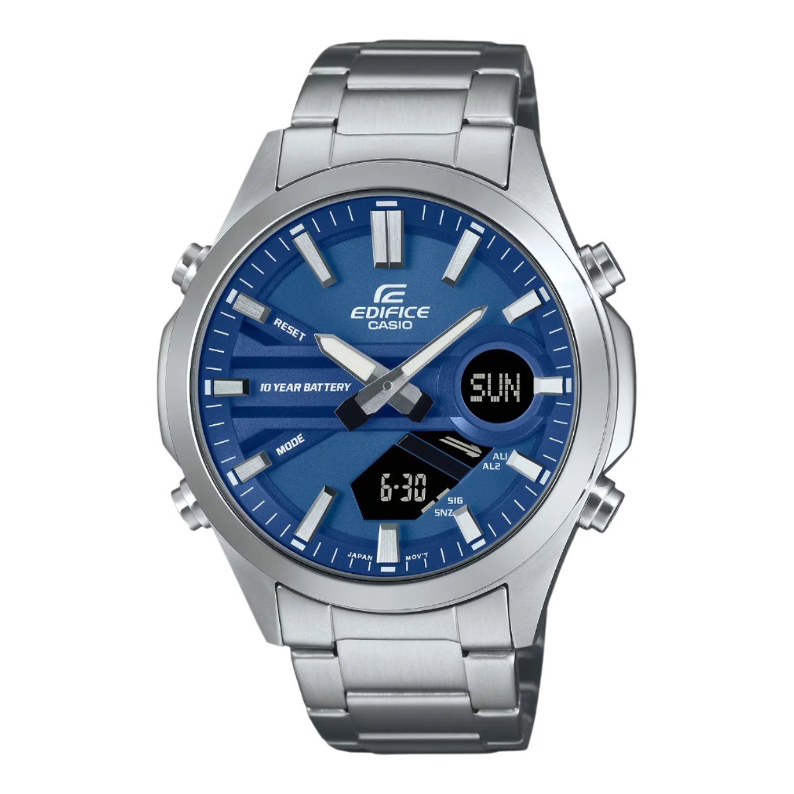 CASIO EDIFICE EFV-C120D-2ADF Men’s Watch | Stainless Steel Silver | Blue Dial Business-Sport Style - THE HAPPY BUY