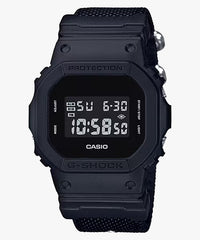 CASIO G-SHOCK DW-5600BBN-1DR Men’s Digital Watch | Original G-SHOCK Square | Blackout Nylon Fabric Band Street Tough - THE HAPPY BUY