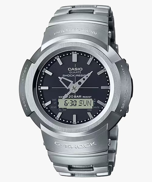 CASIO G-SHOCK AWM-500D-1ADR Men’s Watch | Full Metal Silver | Analog-Digital Premium Street Tough - THE HAPPY BUY