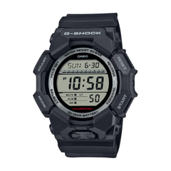 Black Casio G-Shock digital watch on a white background