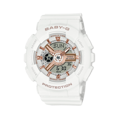 CASIO G-SHOCK BABY-G BA-110XRG-7ADR Women’s Watch | Analog-Digital | White & Rose-Gold Street Fashion Toughness - THE HAPPY BUY