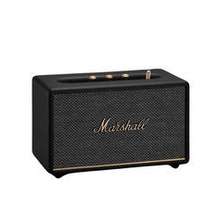 Black Marshall speaker on a white background