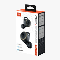 JBL Live 300BT wireless earbuds packaging on a white background