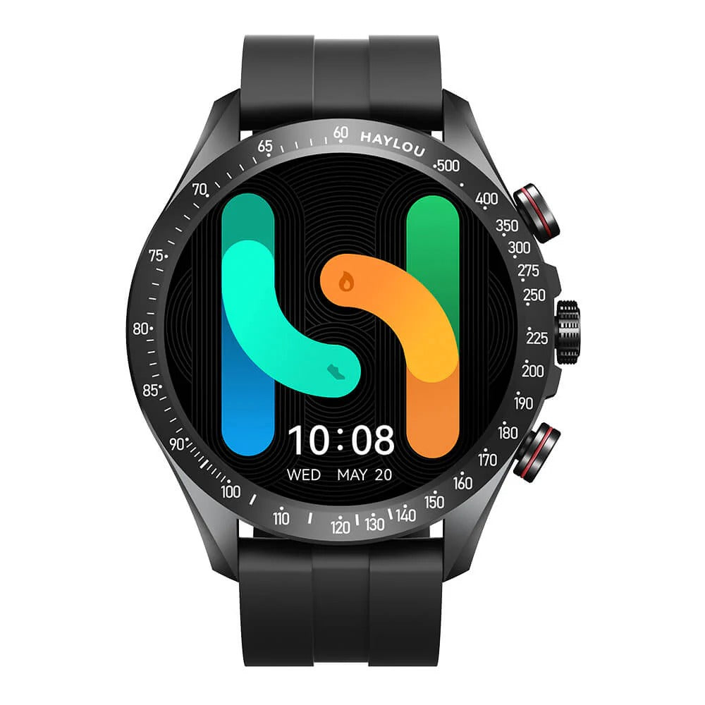 Smartwatch with a colorful display on a white background