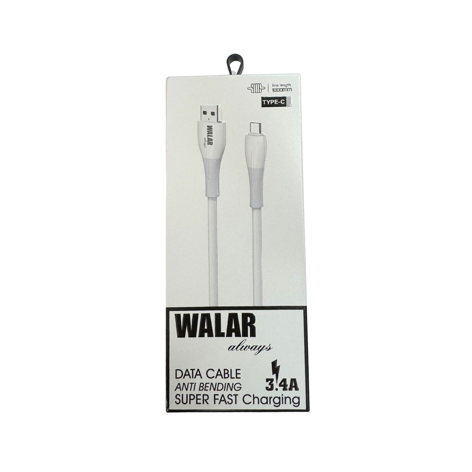 Walar data cable packaging on a white background