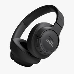 A pair of black JBL TUNE 720BT wireless over-ear headphones with ear cups and a headband.