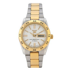 SEIKO SNKE54J1 – Japan-Made Automatic Watch – 39mm Two-Tone Stainless Steel Case – Silver Dial with Day/Date Function – 30M Water Resistance - THE HAPPY BUY