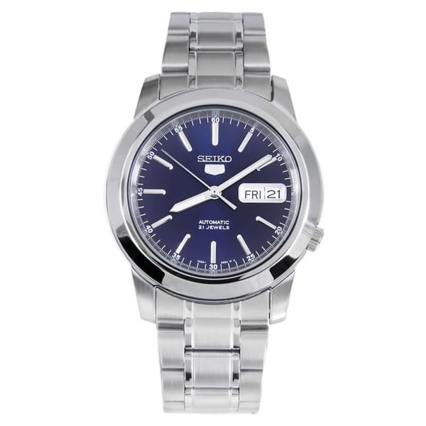 SEIKO SNKE51J1 – Japan-Made Automatic Watch – 39mm Stainless Steel Case – Blue Dial with Day/Date Function – 30M Water Resistance - THE HAPPY BUY