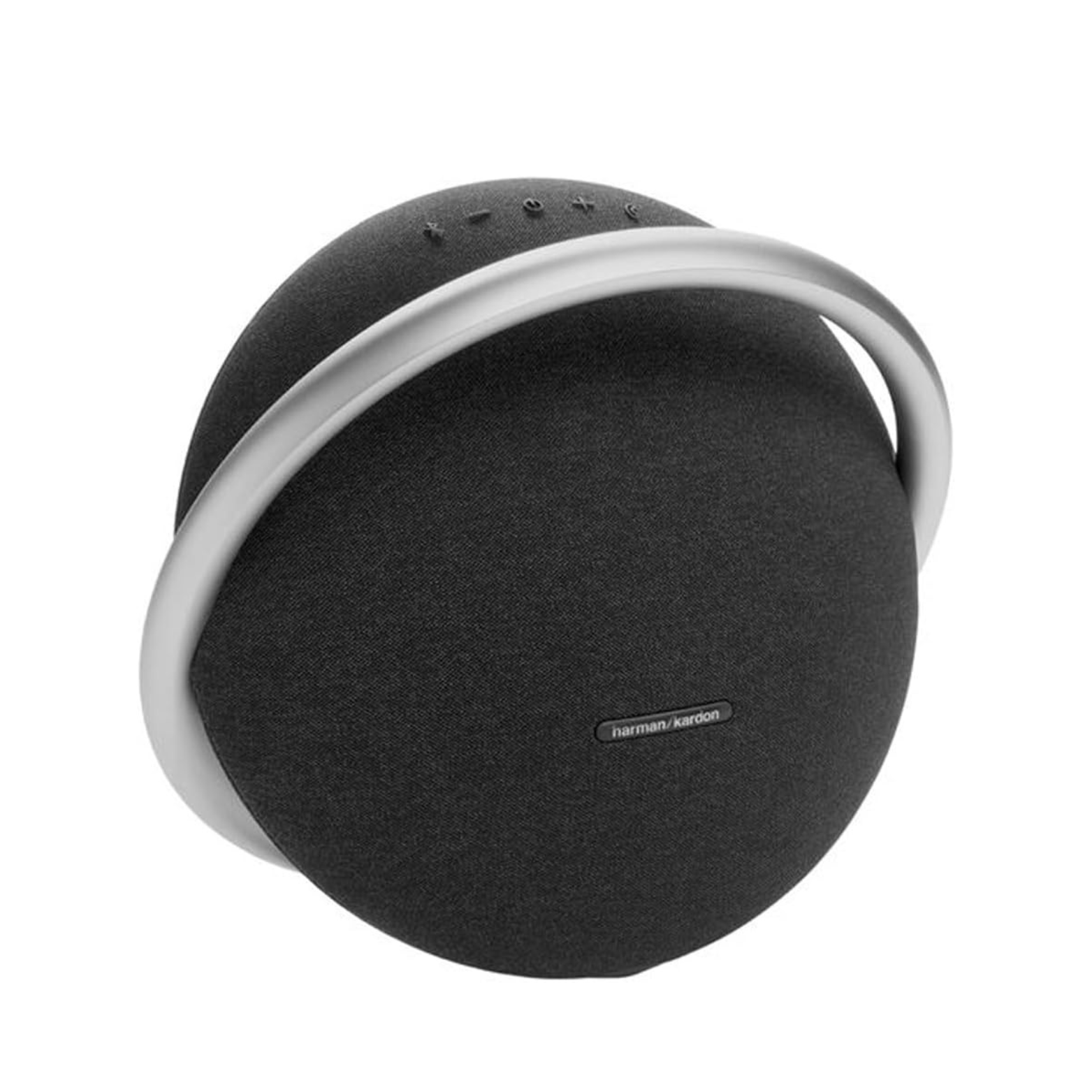 Harman Kardon Onyx Studio 8 Bluetooth speaker in black color with a modern design.