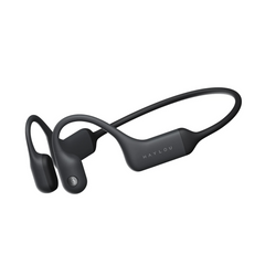 Black Haylo PurFree BC01 bone conduction Bluetooth headphones with an open-ear design and a flexible headband.