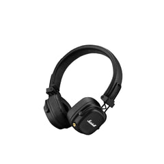 Black Marshall headphones on a white background
