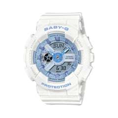 CASIO G-SHOCK BABY-G BA-110XBE-7ADR Women’s Watch | Analog-Digital | White & Blue Street Fashion Toughness - THE HAPPY BUY