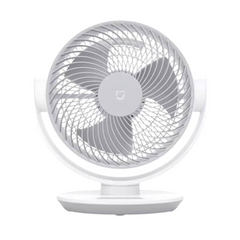 A white Xiaomi smart desktop air circulation fan with a circular guard and a stable base.
