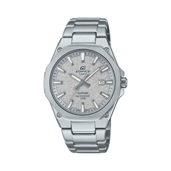 Silver Casio Edifice watch on a white background