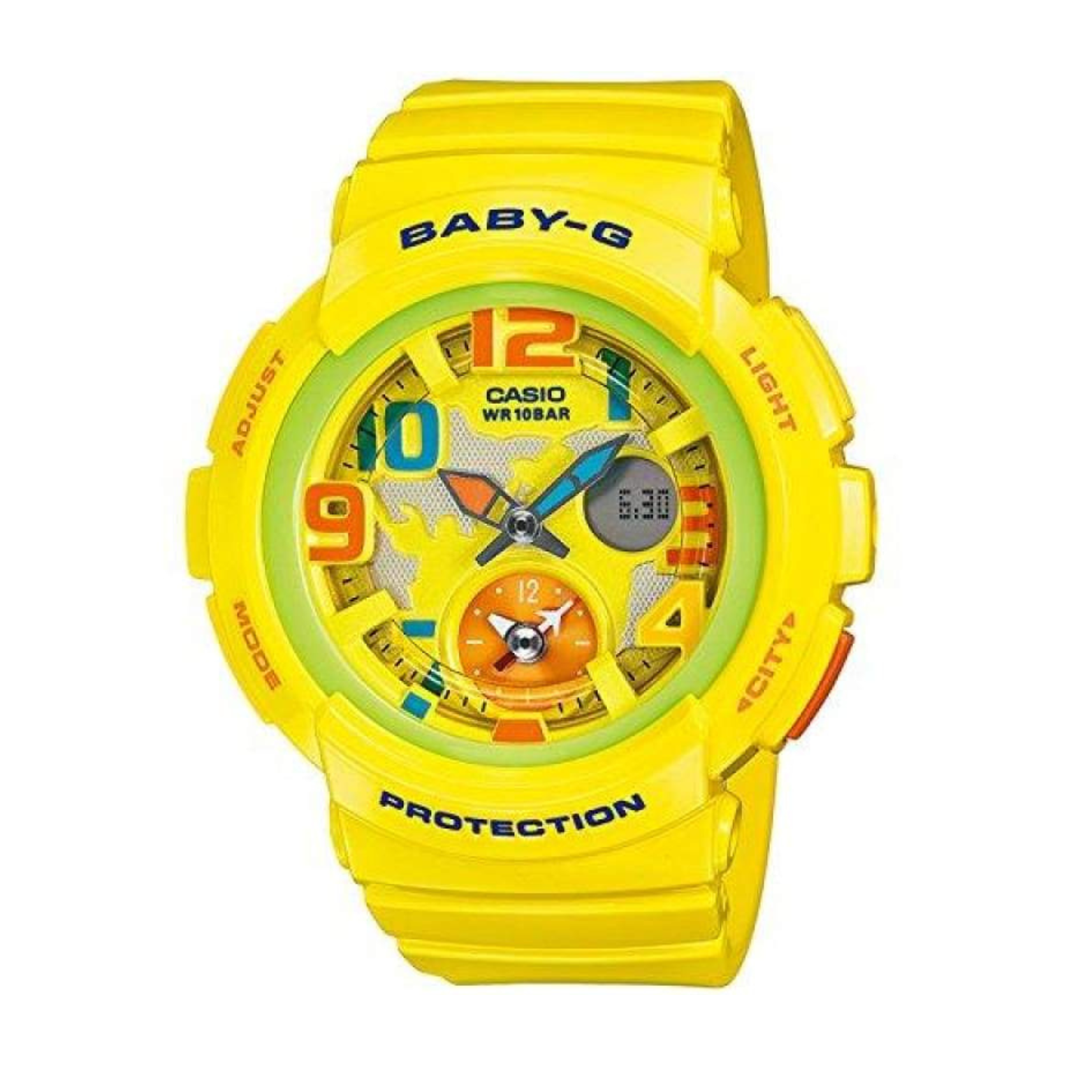 CASIO G-SHOCK BABY-G BGA-190-9BDR Women’s Watch | Analog-Digital | Yellow Travel-Ready Dual-Time Style - THE HAPPY BUY