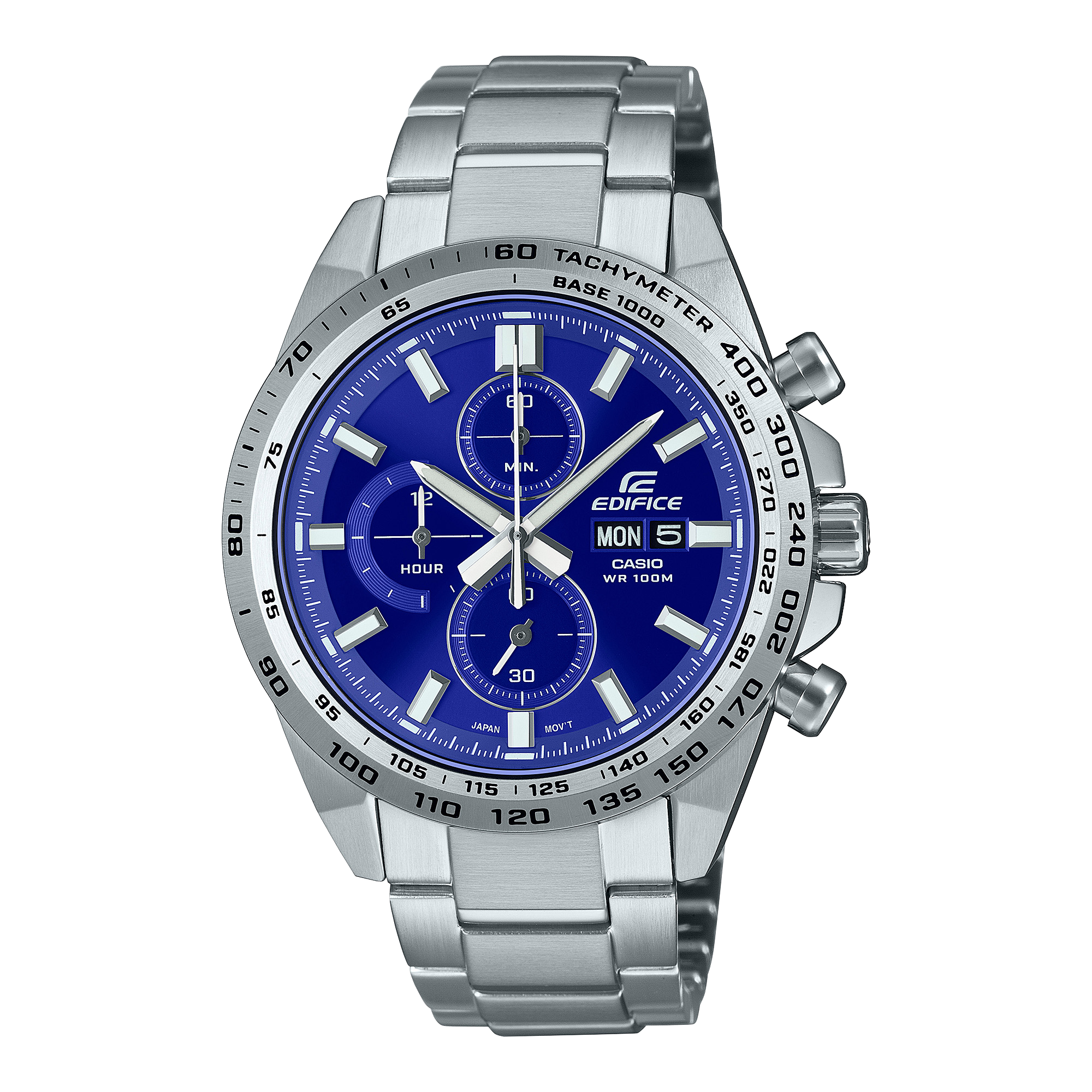 Casio Edifice EFR-574D-2AVUDF Men’s Chronograph Watch – Blue Dial, Stainless Steel Bracelet, Quartz Analog with Date – Premium Business & Sport Style - THE HAPPY BUY