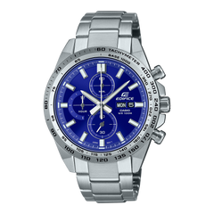 Casio Edifice EFR-574D-2AVUDF Men’s Chronograph Watch – Blue Dial, Stainless Steel Bracelet, Quartz Analog with Date – Premium Business & Sport Style - THE HAPPY BUY