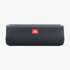 A black JBL Flip Essential 2 Bluetooth speaker with a fabric exterior, featuring the JBL logo on the front.