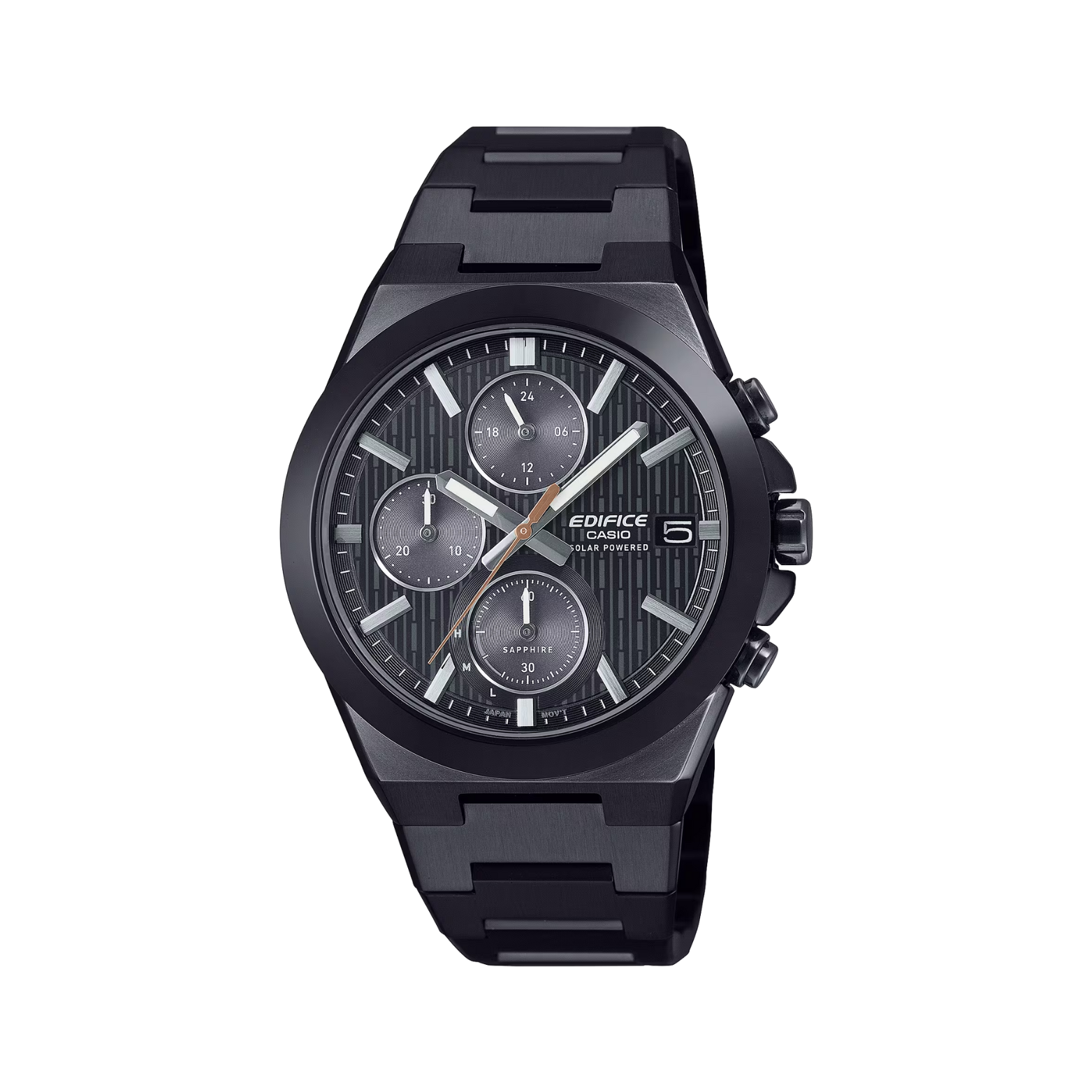 Black Casio Edifice watch on a white background