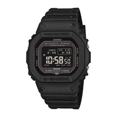 Black Casio G-Shock digital watch on a white background