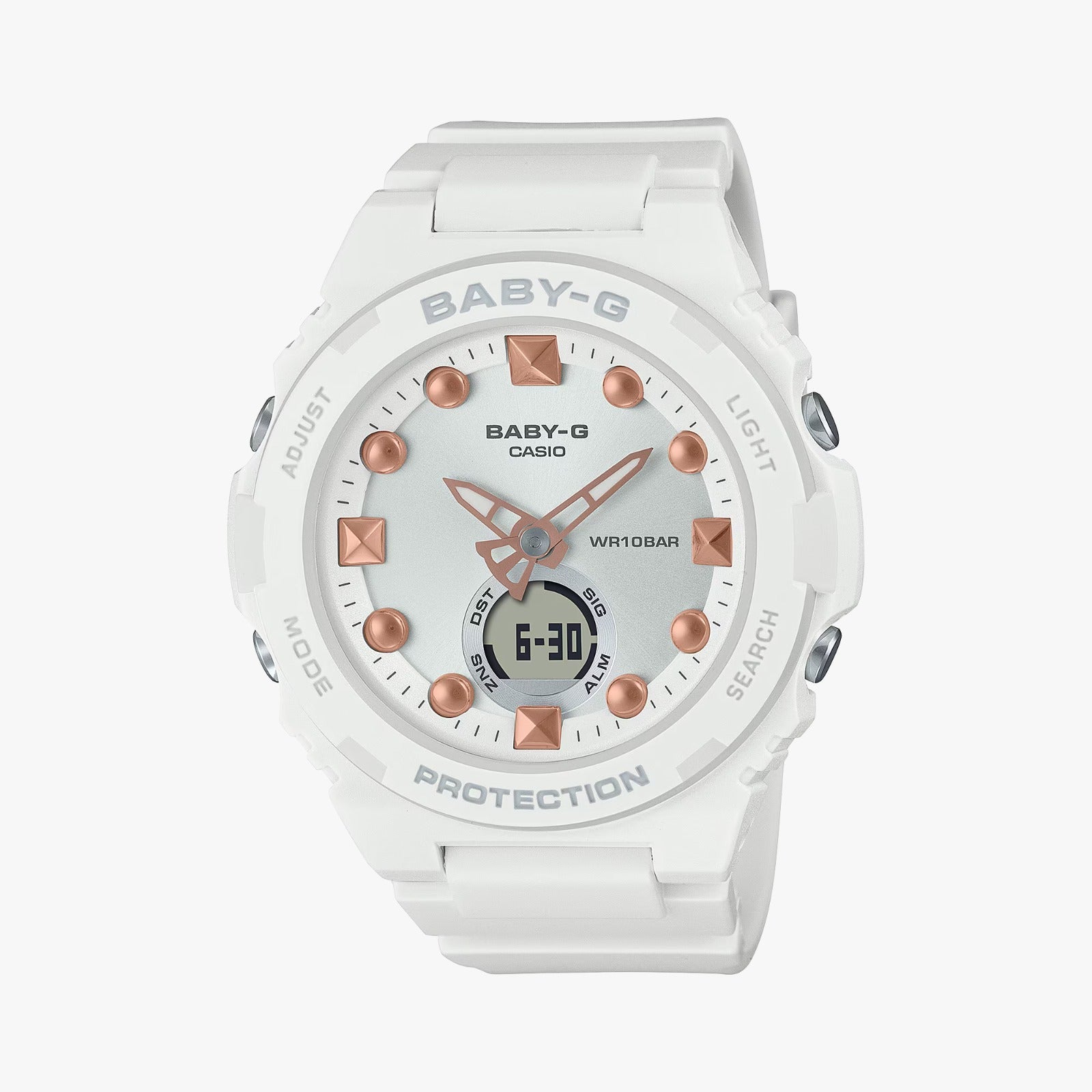CASIO G-SHOCK BABY-G BGA-320-7A2DR Women’s Watch | Analog-Digital | White Beach-Style Toughness - THE HAPPY BUY