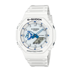 White G-Shock Casio watch on a white background