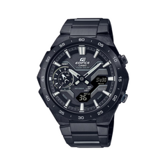 Black Casio Edifice watch on a white background