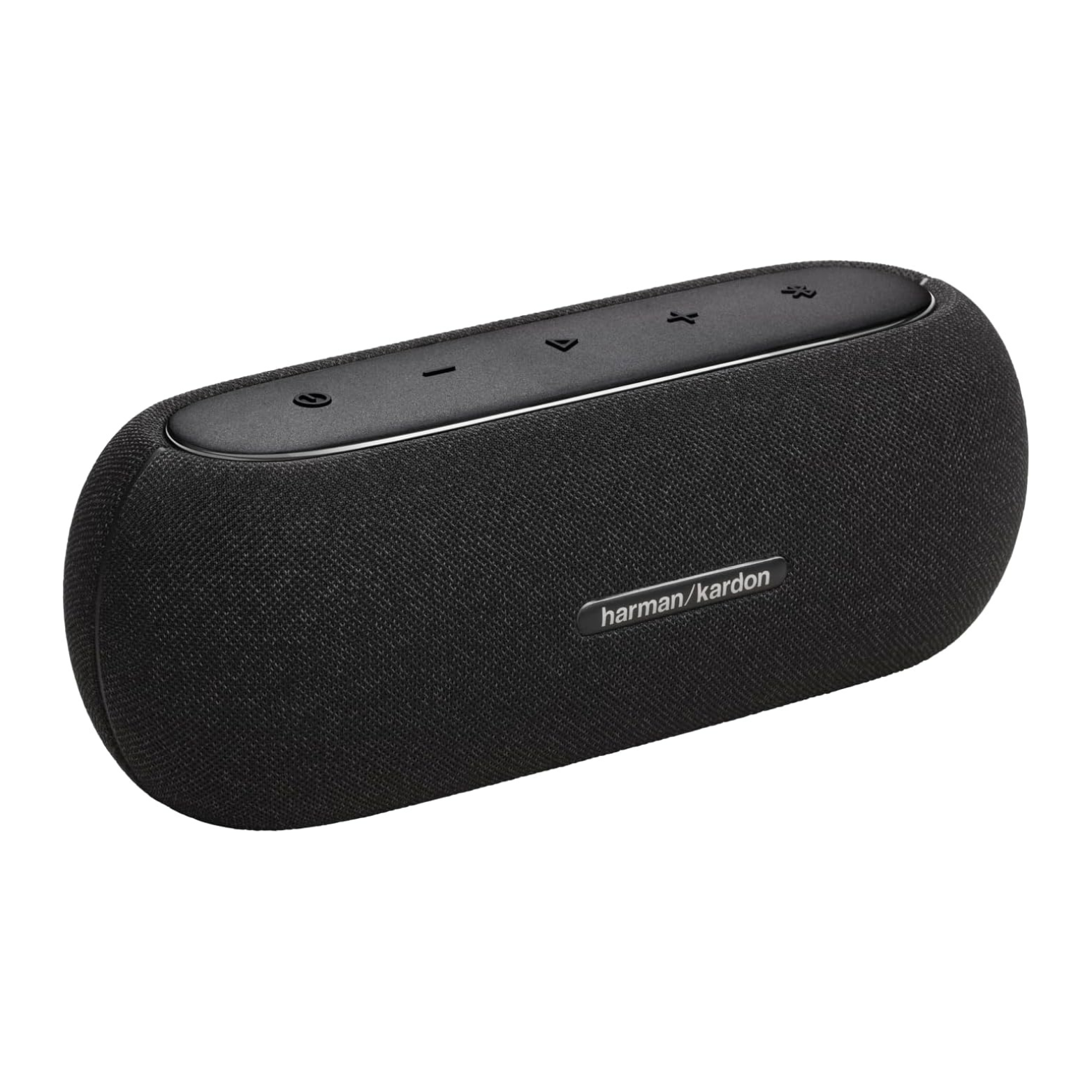 Harman Kardon Luna Bluetooth speaker in black with a compact and sleek design.