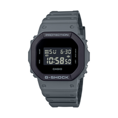 Gray Casio G-Shock digital watch on a white background