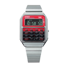 CASIO CA-500WE-4BDF Digital Calculator Vintage Watch – Retro 1980s Style, Multifunctional, Water-Resistant, Red Resin Band