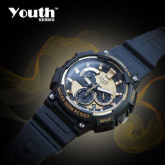 CASIO MCW-200H-9AVDF Men’s Analog Chronograph Watch – 100 m Water Resistance, Resin Case & Stopwatch