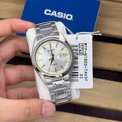 CASIO MTP‑B180D‑7AVDF Men’s Analog Watch – Silver Dial, Stainless Steel Bracelet, 50 m Water Resistant & Minimalist Design