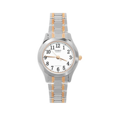 CASIO LTP-1275SG-7BDF Women's Analog Watch – Stainless Steel with Silver and Gold Accents, Classic White Dial, Elegant Timepiece