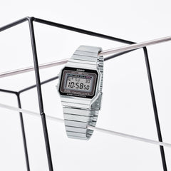 Casio A700W-1ADF Vintage Digital Watch – Ultra Slim, Silver Stainless Steel, LED