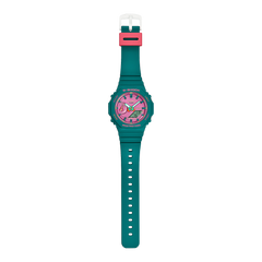 CASIO G‑SHOCK GMA‑S2100BS‑3ADR Women’s Analog‑Digital Watch – Translucent Green Resin, Slim Octagonal Case, Carbon Core Guard, 200 M Water Resistant