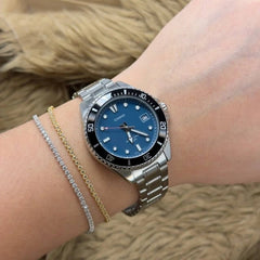 Casio MDV-10D-2A1VDF Analog Dive Watch | Blue Dial Stainless Steel Quartz Watch | 200M Water Resistant Wristwatch | Casio Standard Collection