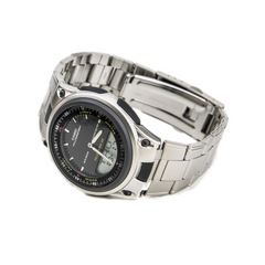 CASIO AW-80D-1AVDF Analog-Digital Men’s Watch – Stainless Steel Band, World Time, LED Light, 10-Year Battery, 50M Water Resistant
