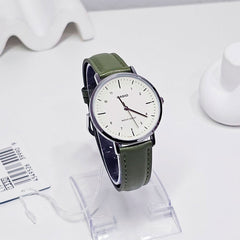 CASIO LTP-VT03L-3BDF Women’s Analog Watch – Minimalist Green Dial, Leather Strap, Slim Case, Quartz Movement, Water Resistant – Casual & Elegant Style