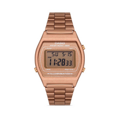 CASIO B640WC-5ADF Digital Vintage Watch – Retro 1980s Style, Gold Stainless Steel Band, Multifunctional, Water-Resistant, Classic Design