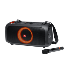 JBL PartyBox On‑The‑Go Portable Bluetooth Party Speaker – 100 W Loud JBL Pro Sound, Built‑In Lights & Wireless Mic, IPX4 Splash‑Proof, Up to 6 H Battery