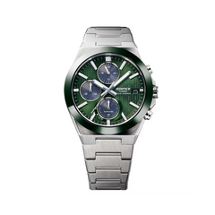 CASIO EDIFICE EFS-S650D-3ADF Men’s Solar Chronograph – Ceramic Bezel, Sapphire Crystal, Green Dial, Stainless Steel Bracelet, Date, 100M Water Resistant