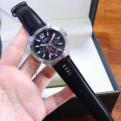 CASIO MTP‑E350L‑1BVDF Men’s Analog Watch – Black Dial with Leather Strap, Classic Design & Water Resistance