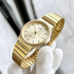 CASIO MQ-24G-9EDF Unisex Analog Watch – Gold-Tone Stainless Steel Band, Champagne Dial, Quartz Movement, Water Resistant
