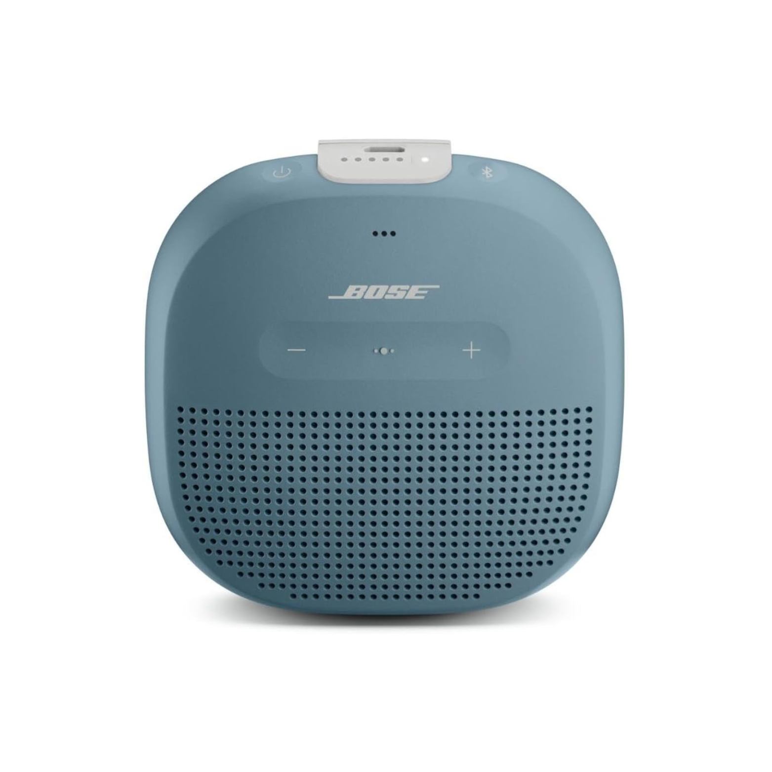 Blue Bose speaker on a white background
