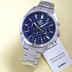 CASIO EDIFICE EFV-630D-2AVUDF Men’s Chronograph Watch – Blue Sunray Dial, Stainless Steel Bracelet, Quartz, Date, Mineral Glass, 100M Water Resistant