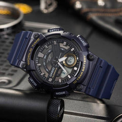 CASIO AEQ-110W-2AVDF Analog-Digital Combination Watch – Dual Time Display, Water-Resistant, Durable Resin Band