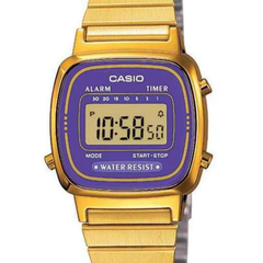 CASIO LA670WGA-6DF Vintage Digital Women’s Watch, Gold Tone Stainless Steel Band, Daily Alarm, Stopwatch
