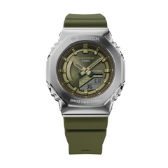 CASIO G-SHOCK GM-S2100-3ADR Women's Green Octagonal Watch – Compact CasiOak Design, Shock Resistant, Stainless Steel Bezel, 200M Water Resistant